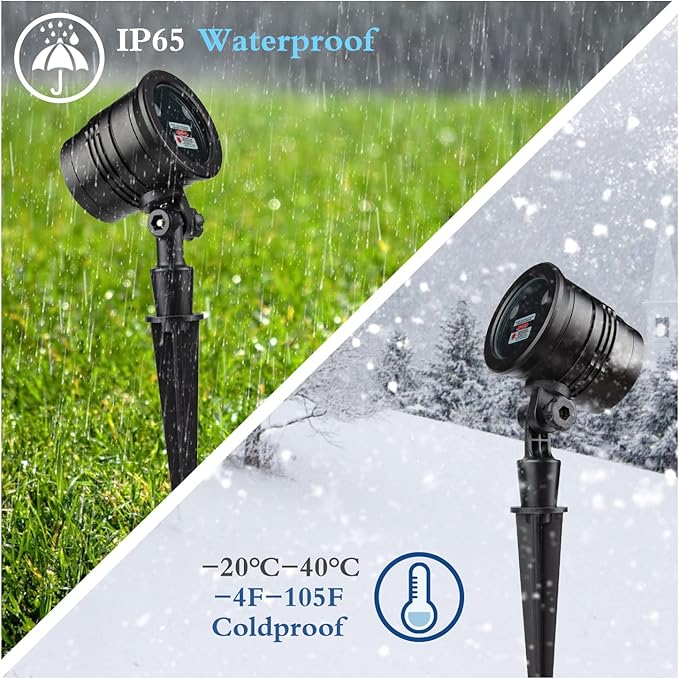 Christmas Laser Lights Outdoors Decoration Projector Light Waterproof LED Star Show for Xmas Decor House Home Yard Garden Patio Wall Indoor, Red and Green with Wireless Remote