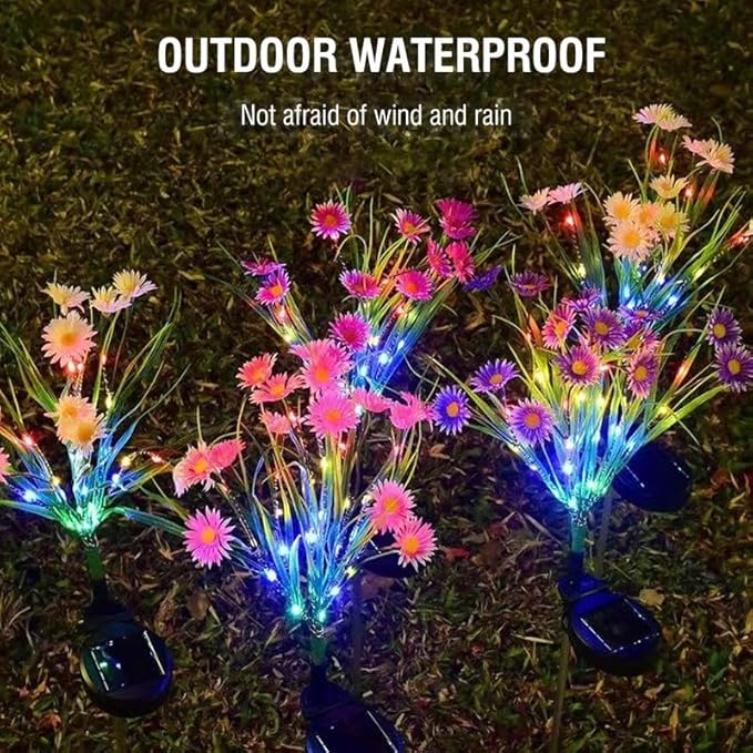 Garden Lights - Solar Outdoor Lights for Garden Decorations, Waterproof & Decorative Stake Flowers for Yard & Patio, Solar Powered Light Flowers for Christmas Decor