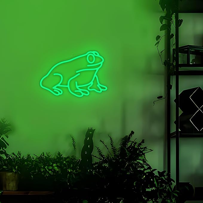 Lampeez Frog Neon Sign, Frog Lamp Wall Decor, Dimmable LED Neon Art Signs USB Powered, for Man Cave, Home, Patio, Garden, Bars, Stores, Clubs, Ideal Gift for Friends, Family and Kids