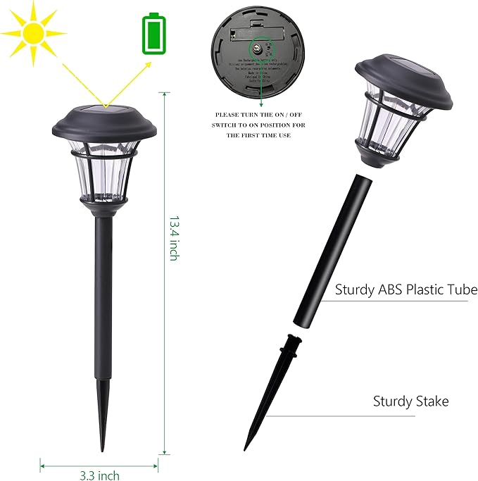 MAGGIFT 12 Pack Solar Pathway Lights Outdoor Solar Garden Lights for Patio, Yard, Driveway
