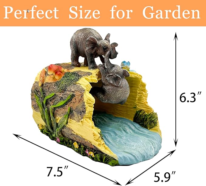 Elephant Sculpture 3"x4" Gutter Downspout Extension, Outdoor Decor Sculpture, Garden Animal Statue, Gutter Diverter Rain, Decorative Gutter Extension Downspout, Eco-Friendly and Durable