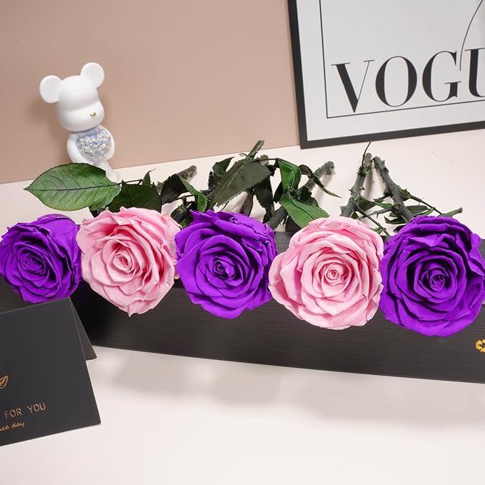 Yamonic Preserved Flowers Rose for Mom Grandma, Mom Birthday Rose Gifts for Mother, Real Flower Rose for Women, Her, Wife, Girlfriend Gifts on Valentine's Day, Mothers Day,Anniversary