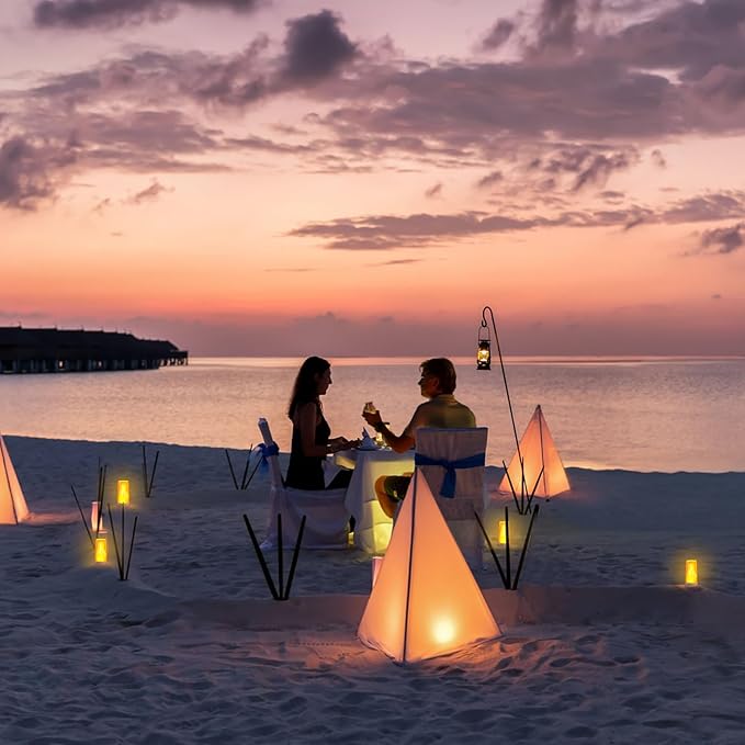 Hompavo 【Upgraded】 LED Flame Lights with Remote & Timer, 4-Mode Rechargeable Battery Operated Flameless Candles, Pillar Flickering Lantern for Living Room Bathroom Patio Wedding Halloween Home Decor