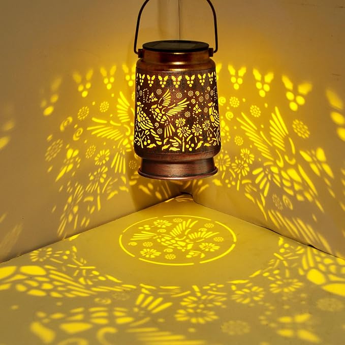 kyoryuger Cardinal Solar Lanterns Outdoor Cardinal Gifts for Women Mom Grandma, Cardinal Lovers Gifts, Birthaday for Mom Metal Decorative Lanterns for Yard Patio Lawn Solar Garden Decor