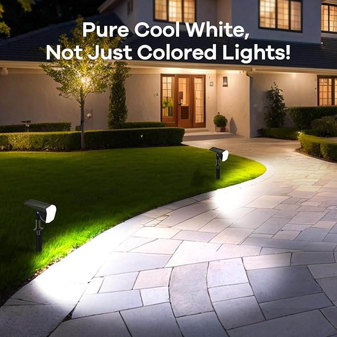 Linkind Solar Spot Lights Outdoor, Color Changing Solar Lights with 10 Lighting Modes and Waterproof IP67, Ideal for Yard, Garden Decoration (4 Pack, Multicolor)