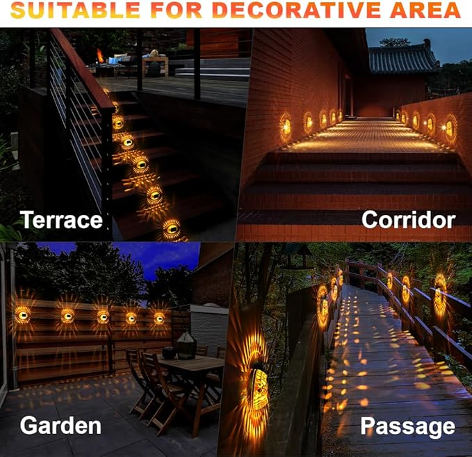 Waterproof LED Decorative Lights, Led Solar Lights for Wall, Garden, Yard, Patio, Pool, Pathway, 12 Pack Led Atmosphere Lights