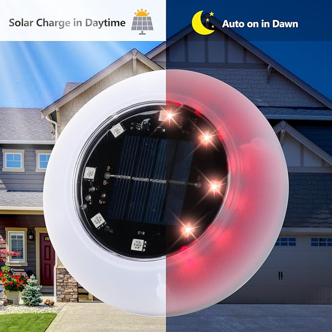 Flumy Solar Ground Lights,Outdoor Halloween Decorations,16 Pack Solar Lights Outdoor Waterproof, Color Changing Solar Garden Lights for Outside Patio Pathway Yard Lawn Driveway