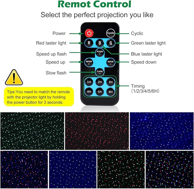 Laser Christmas Projector Lights Outdoor, 3 Color Christmas Laser Light Outdoor with Remote Control,IP65 Waterproof Firefly Laser Light Projector for Holiday,Party,Garden,Decoration