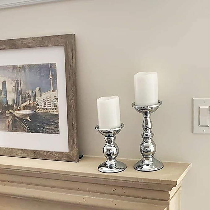 4" Outdoor Battery Operated Candle Waterproof Led Pillar Lights Flickering Flameless Candles with Timer Realistic Fake Electric Pillars for Lantern Garden Wedding Halloween Christmas Decorations,White