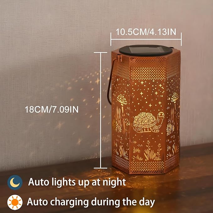 Turtles Solar Lantern Outdoor Waterproof - Birthday Gifts for Women Mom Grandma Men, Mothers Day Gifts, Solar Lights Outdoor Hanging Garden Decor for Outside, Patio, Yard, Lawn