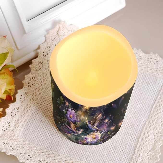 Ystardream LED Candle Set of 4 with Remote Control, Multicolor, Modern, Battery Operated, Tabletop, Indoor, 4/8H Timer, 12 Colors, 5.7 Inches Tall