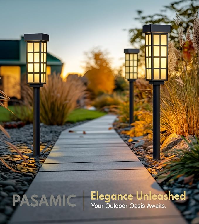 8 Pack Solar Pathway Lights, LED Solar Lights Outdoor, IP65 Waterproof Outdoor Solar Lights for Yard, Auto On/Off Solar Walkway Lights Outdoor, Landscape Lighting for Patio, Driveway Decor, Frosted
