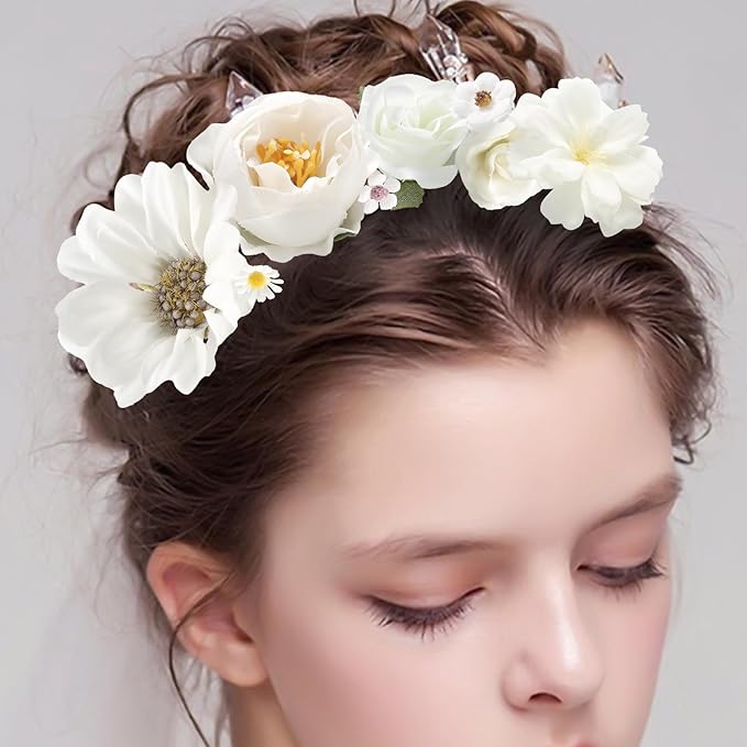 Serra Flora Mini Artificial Flower Heads Fake Flowers Small Silk Daisy Peony Flower Heads for Crafts Spring DIY Headwear Wreath Graduation Wedding Bridal Party Decoration