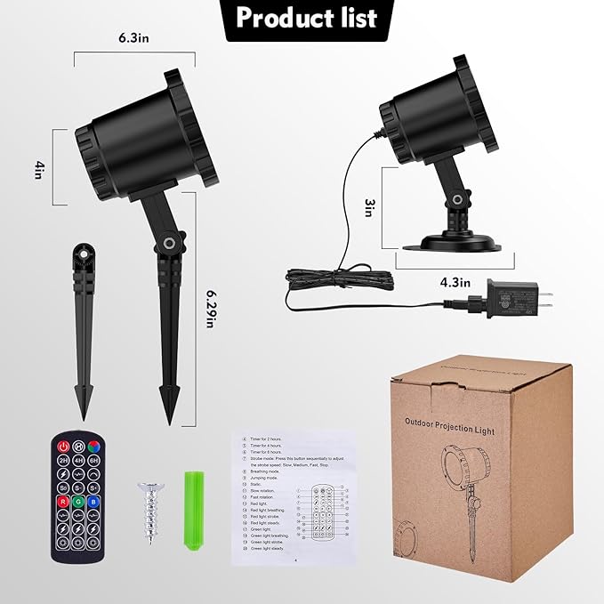 Christmas Laser Lights Outdoor, Red Green Blue Christmas Projector Lights Outdoor,with Wireless Remote Control, for Light ShowIndoor/Outdoor Garden, Courtyards, Party(XB-MTX)