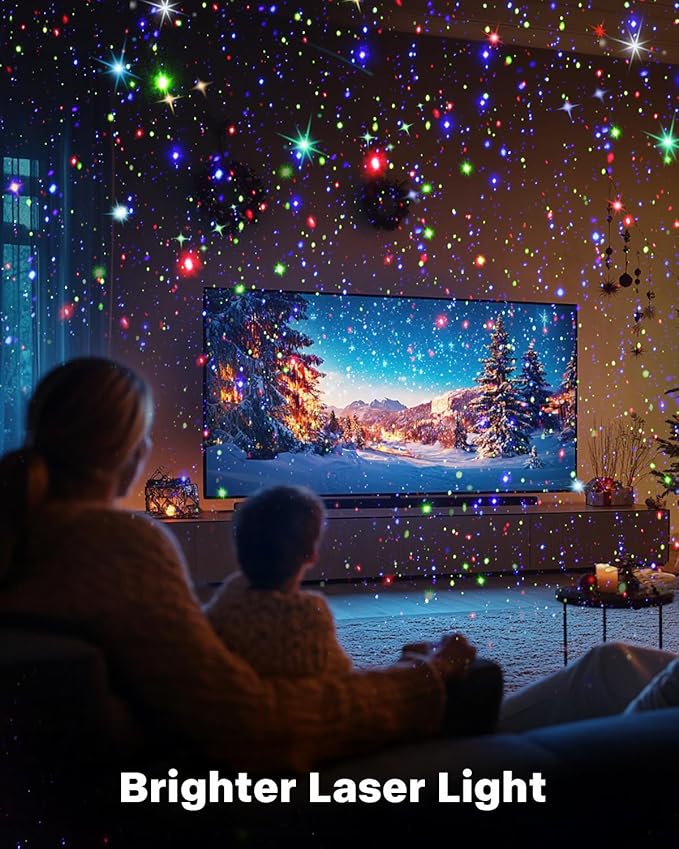 Laser Christmas Projector Lights Outdoor, Christmas Decorations Stars Light Show, Holiday Projector Decorations for House/Garden/Party