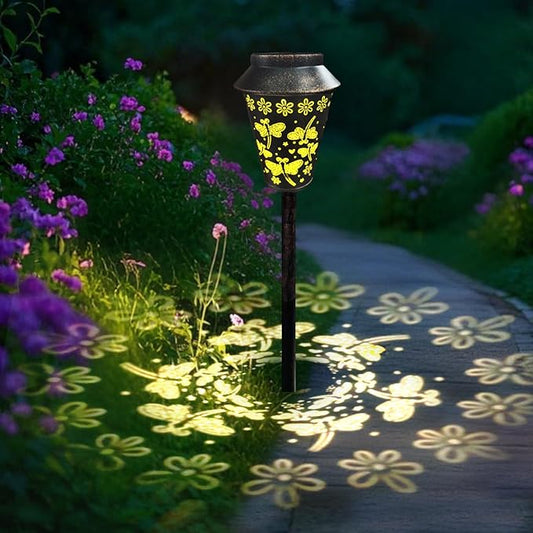 Solar Pathway Lights, Dragonfly Metal Copper Lantern for Yard, Garden, Walkway, Lawn and Patio Decor, Outdoor Waterproof Landscape Lighting Gifts for Women, Mom, Grandma