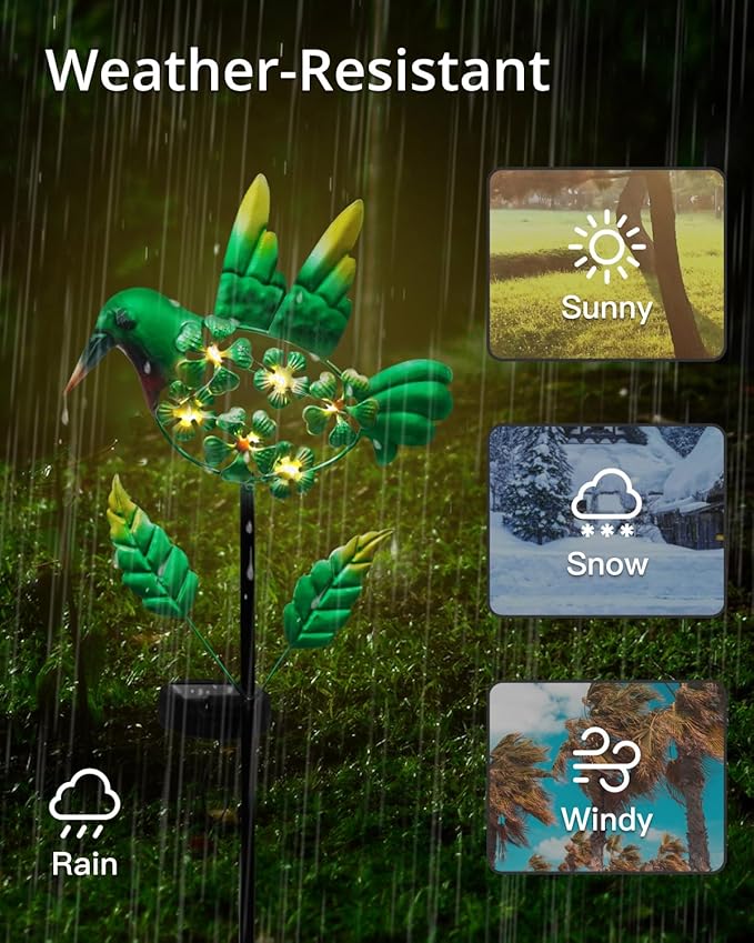 Putuo Decor Solar Garden Stake Light Outdoor Garden Decoration Hummingbird LED Light Outdoor Decorative Waterproof Patio Yard Pathway Garden.