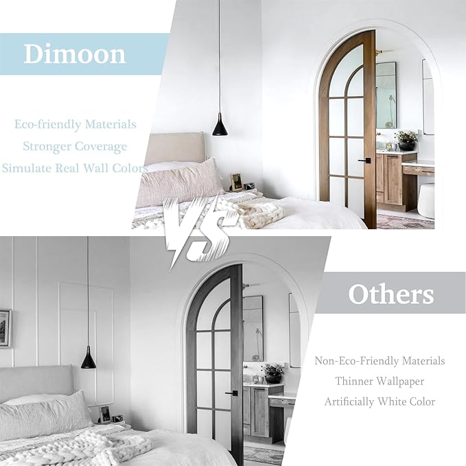 Dimoon 787''x17.7'' White Peel and Stick Wallpaper Contact Paper Self Adhesive Wall Paper