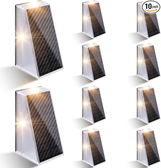 KINKAI Solar Backyard Fence Lights, Solar Deck Lights Railing Step Patio Stair