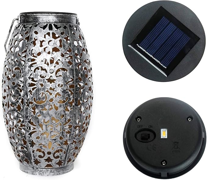 Kaixoxin Solar Lantern Lights for Hanging or Table Outdoor Solar Light for Patio Courtyard Garden