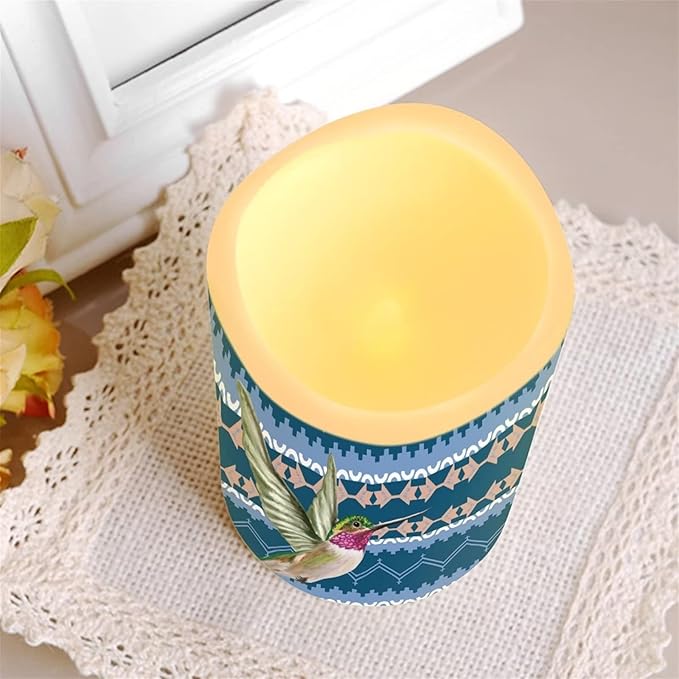 Ystardream Hummingbird Boho Flameless Candles Flicker Spring Summer Theme Decorative Decor for Wedding Date Proposal Easter Dinner Table Home Mother's Day Gift