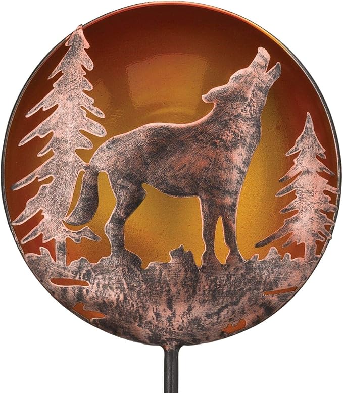 Regal Art & Gift Solar Stake Lights, Outdoor LED Powered Garden Stakes, Decorative Lawn Pathway Lights for Yard, Patio, and Garden – Waterproof Stake Light, Wolf