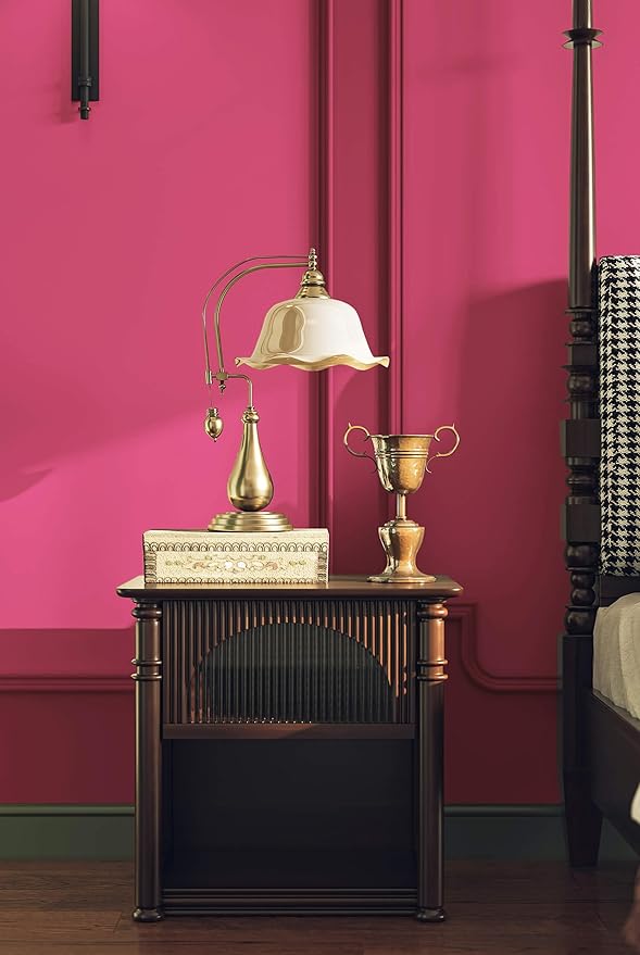 Dimoon 393''x17.7'' Pink Peel and Stick Wallpaper Contact Paper Modern Self Adhesive Wall Paper Removable Renter Friendly Textured Solid Color Shelf Cabinet Vinyl Roll (393''x17.7'',Rose Red)