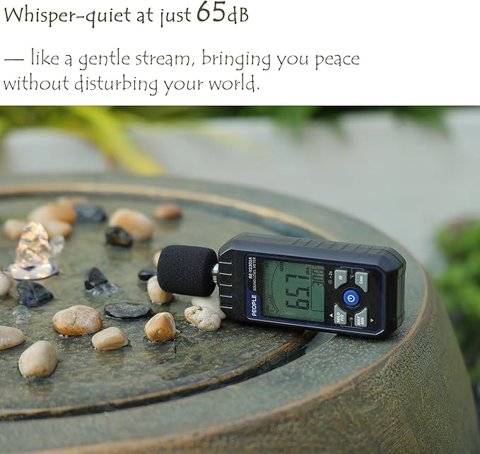 Garden Water Fountain Outdoor Large Round Bubbler Water Feature Indoor with Lights & Pump and Pebbles Concrete Effect for Patio Pool Pond Yard Home Decor Gold, 25 "L X 25" W X 17.5" H