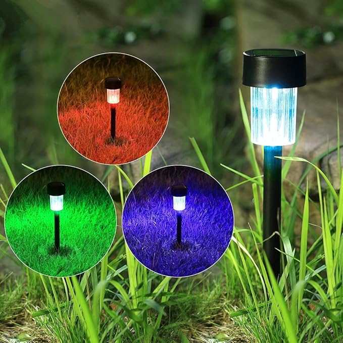 MAGGIFT 12 Pcs Solar Pathway Lights Solar Powered Lights, Outdoor Change Color Automatically Solar Landscape Lights for Lawn, Patio, Yard, Walkway, Deck, Driveway and Garden, RGB Color Changing