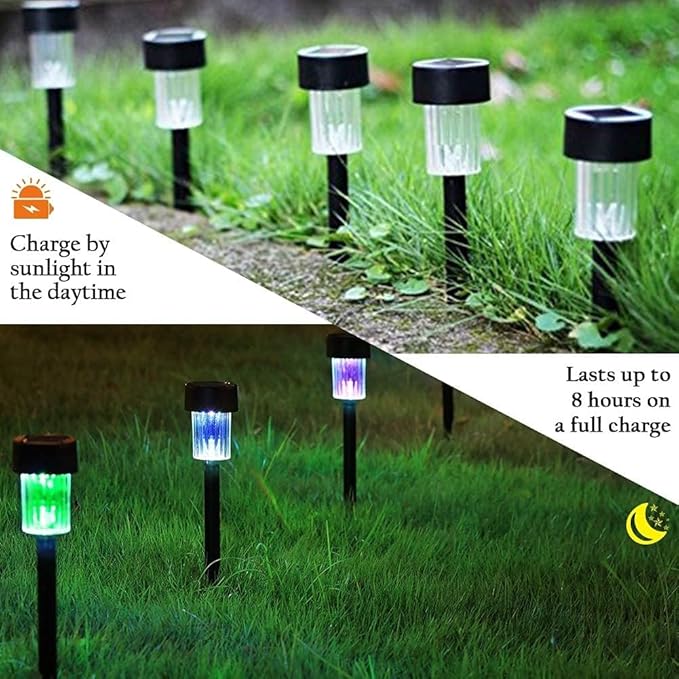MAGGIFT 12 Pcs Solar Pathway Lights Solar Powered Lights, Outdoor Change Color Automatically Solar Landscape Lights for Lawn, Patio, Yard, Walkway, Deck, Driveway and Garden, RGB Color Changing