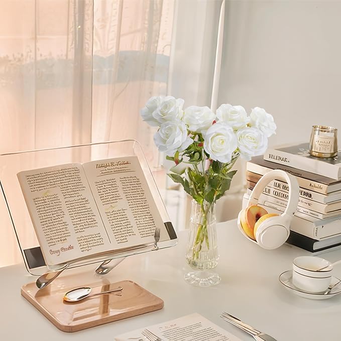 Fake Roses Not Bend The Peduncle Artificial Flowers Fake Flowers with Stems for DIY Wedding Bouquets Bridal Shower Centerpieces Arrangements Tables Decorations (24pcs,Pearl White)