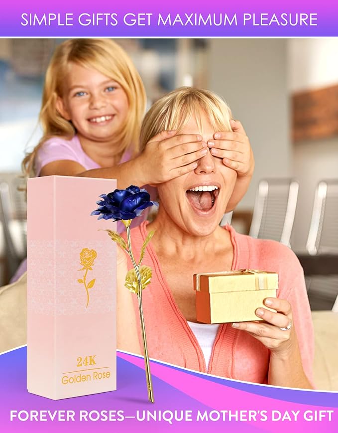 Mothers Day Mom Gifts for Women Birthday Gifts for Women Galaxy Rose Glass Flowers Forever Eternal Roses Artificial Flowers Gifts for Grandma Wife Daughter