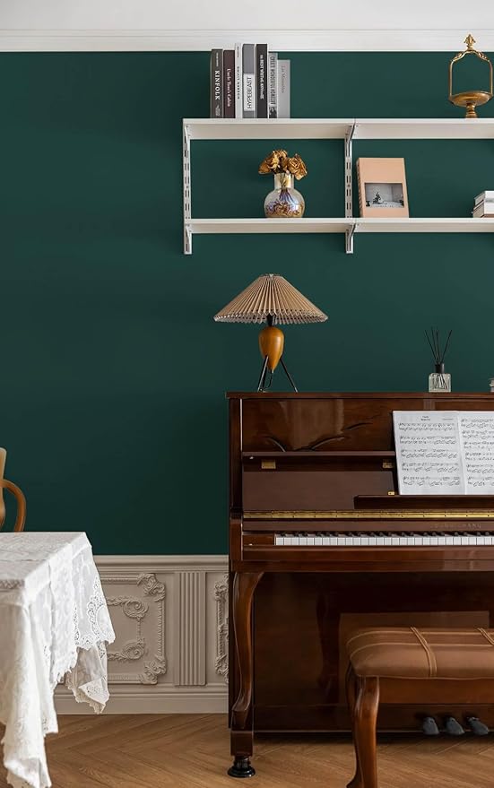 Dimoon 236''x17.7'' Green Peel and Stick Wallpaper Contact Paper Modern Self Adhesive Wall Paper Removable Renter Friendly Textured Solid Color Shelf Cabinet Vinyl Roll (236''x17.7'',Palegreen)