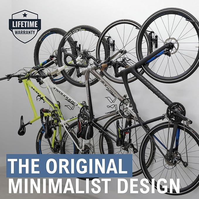 StoreYourBoard Bike Swivel Rack – Wall Mounted Garage Bike Storage, Vertical Hanger with 120° Swing Design & Stopper, Space-Saving Indoor Wall Mount – Fits Kids Bikes, BMX & More