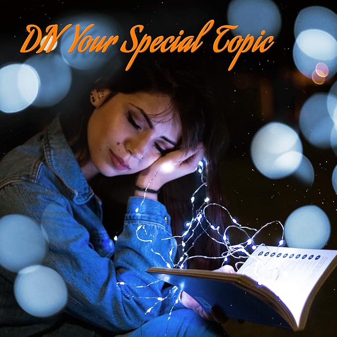 QITONG 4 Pack White Solar Fairy Lights, Each 33ft 100 LED String Light Outdoor Waterproof, 8 Modes Silver Wire Solar Twinkle Lights