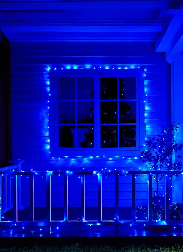 Christmas String Lights 66Feet 200 LED Twinkle Fairy Lights String with 8 Light Modes for Christmas Trees Garland Wreath Wedding Indoor Outdoor Holiday Decorations - Blue
