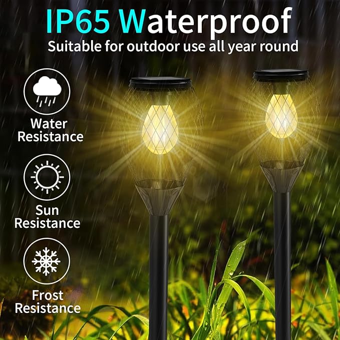 4 Pack Solar Lights Outdoor Waterproof, Solar Pathway Lights, Auto On/Off LED Landscape Decorative for Garden,Lawn,Yard, Walkway, Driveway.