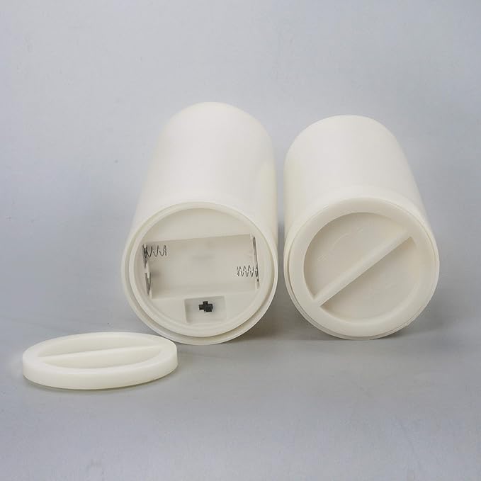 CANDLE CHOICE Waterproof Outdoor Battery Operated Flameless Candles Remote Timer White Tall Plastic Fake Realistic Flickering Electric LED Pillars for Lantern Wedding Christmas Decorations 3”x7” 3PCS