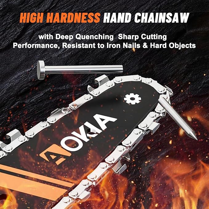 Cordless Mini Chainsaw 21V,4In Electric Chainsaw,Handheld & Portable Power Chain Saw for Tree Trimming Pruning Garden & Yard Work,Battery Chain Saw Gifts for Men Women Dad Orange