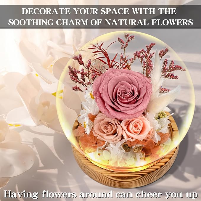 Flowers, Roses Gift – Fresh & Preserved Roses That Last Forever – Delivery to Show Love – Ideal Birthday Gift for Women, Unique for Mother’s Day & Christmas – Long-Lasting Forever Flowers