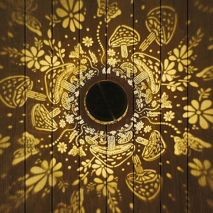 Mushroom Solar Lanterns Outdoor Waterproof Garden Decor Birthday Gifts for Women Mom Grandma Metal Hanging Solar Lights Decoration for Outside LED Lanterns for Yard Patio Lawn Pathway Landscape