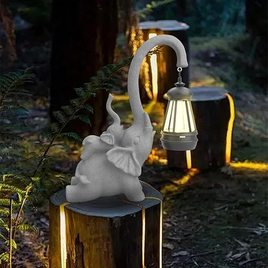 Solar Garden Statue 10 Inch Elephant Decor for Outside Yard Decoration Outdoor Unique Housewarming Gardening Birthday Gifts for Women Grandma