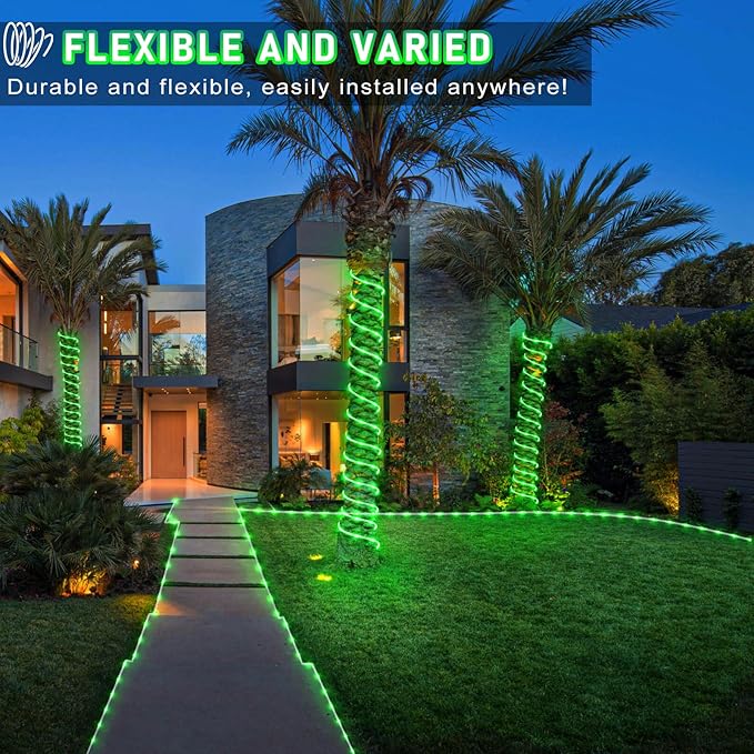 100FT 300 LED Rope Lights for Outside, St. Patrick Day String Lights Indoor with Waterproof 8 Modes, Connectable Plug in Fairy Twinkle Lights for Outdoor Patio Pool Party Holiday Decorations, Green