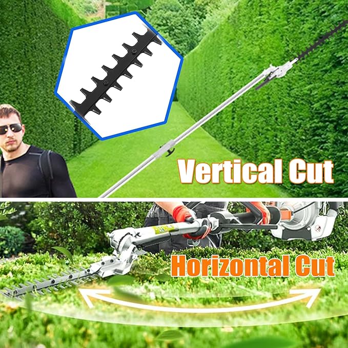 Samger 52cc 2 Cycle Gas Hedge Trimmer, 5 in 1 Garden Hedge Trimmer Combo, Gas Powered Trimmer with Extension Pole, Multifunctional Garden Trimming Tools