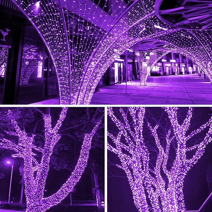 String Lights, 2 Pack Battery Operated String Lights with Remote Timer Waterproof 8 Modes String Lights for Bedroom,Garden,Party,Xmas Tree Indoor Outdoor Decorations (Purple, 36)