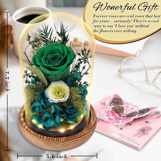 Flowers Gift – Preserved Roses Fresh Bouquet, Forever-Lasting Flowers for Delivery – Ideal Birthday Gift for Women, Valentine’s Day, Mother’s Day & Christmas