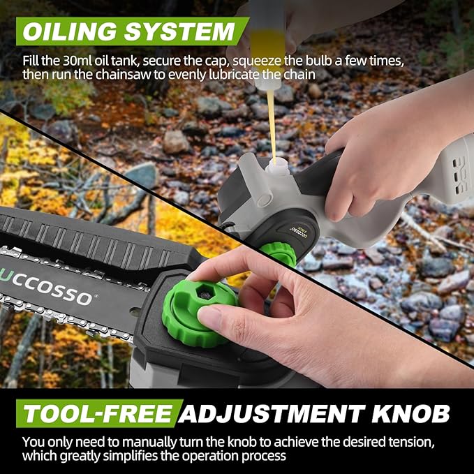 3-in-1 Electric Pole Saws for Tree Trimming 6&8" Mini Chainsaw Cordless with Extension Pole, 850W Brushless Motor,Auto Oiling,Total Reach of Max 15ft, Pole Saw for Home & Garden & DIY