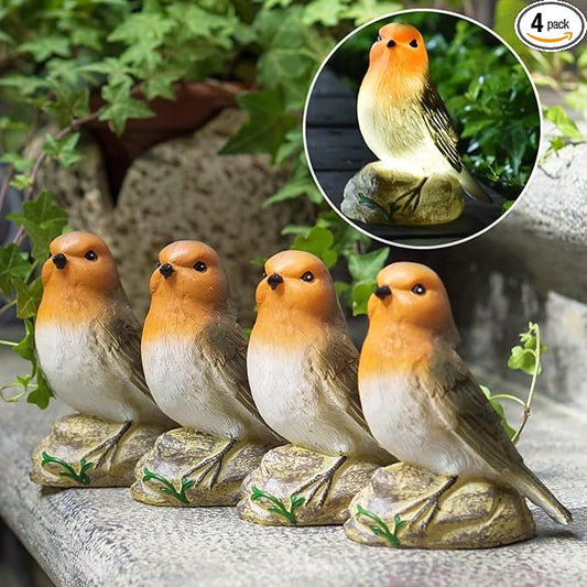 Solar Garden Outdoor Statues Bird Lights, Cute Birds Garden Decor for Outside, Christmas Birthday Gifts for Women Men or Daughter, Unique Housewarming Gifts and Yard Decoration