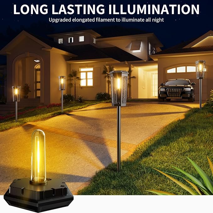 KINKAI Solar Path Lights Outdoor, Bright Garden Lights