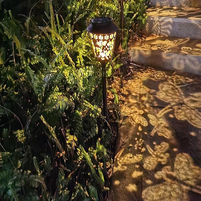 Solar Pathway Lights, Dragonfly Metal Copper Lantern for Yard, Garden, Walkway, Lawn and Patio Decor, Outdoor Waterproof Landscape Lighting Gifts for Women, Mom, Grandma